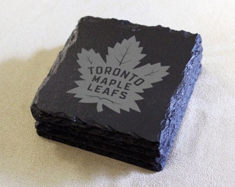 Toronto Maple Leafs slate coasters - Gift idea - set of 4