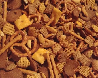 Chex mix. 1-half gallon bag, Handmade with nuts, original flavor, party food, snack mix, snack table, gift idea for teens, gift idea for men