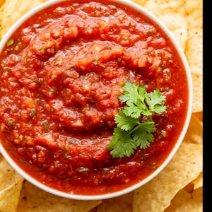 Salsa, fresh made salsa with cilantro, mild