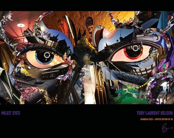 MILES' EYES - Barbican Limited Edition 50 - Giclee print of Toby Laurent Belson Samplism Artwork, London Brew Album cover