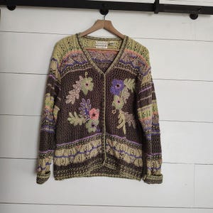 【archive】90s lame green knit cardigan Kurt Cobain Cardigan Sweater Unplugged Nirvana Concert 90s
