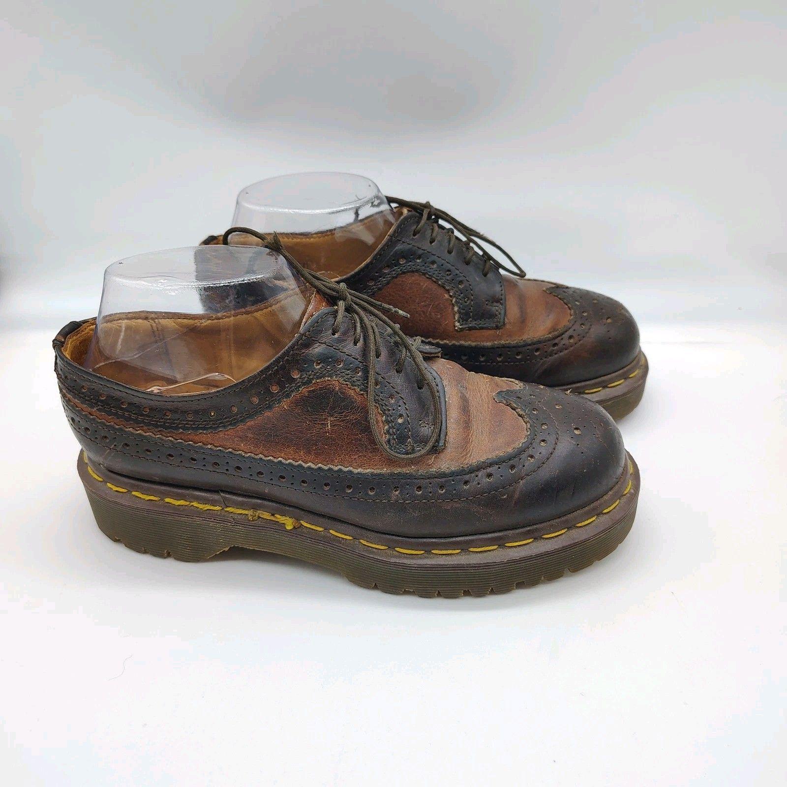 靴 Dr.Martens wing tip brown vintage Vintage Dr. Martens 3989/59 Brown Brogue Wingtip Shoes Size