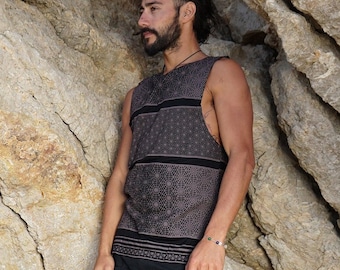 Geometric Structure Tank Top~Mens T-shirt~Tribal Clothing~Hippie Clothing~Festival Clothing~Psy Wear~Psychedelic Clothing~Psy Clothing~