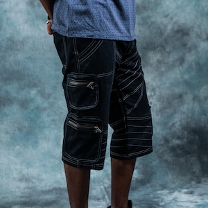 Cargo Tribal Shorts~Men Goa Pants~Tribal Clothing~Gothic Clothing~Festival Clothing~Psy Wear~Steampunk~Psychedelic Clothing~Psy Clothing