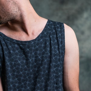 Geometric Vibes Print Tank Top~Mens T-shirt~Tribal Clothing~Hippie Clothing~Festival Clothing~Psy Wear~Psychedelic Clothing~Psy Clothing