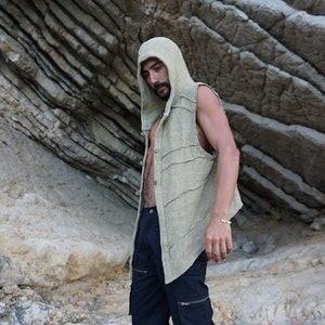 Knitted Banana Leaf Vest~Psy Sweater~Tribal Clothing~Mens Hippie Clothing~Festival Clothing~Psy Wear~Psychedelic Clothing~Psy Trance Goa