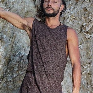 Geometric Shipibo Print Tank Top~Mens T-shirt~Tribal Clothing~Hippie Clothing~Festival Clothing~Psy Wear~Psychedelic Clothing~Psy Clothing