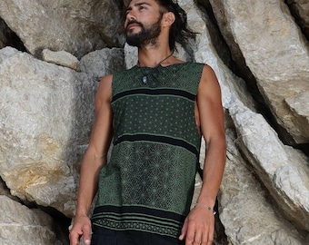 Geometric Structure Tank Top~Mens T-shirt~Tribal Clothing~Hippie Clothing~Festival Clothing~Psy Wear~Psychedelic Clothing~Psy Clothing~