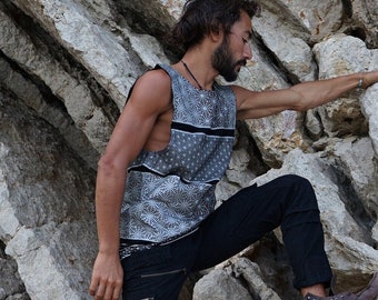 Geometric Structure Tank Top~Mens T-shirt~Tribal Clothing~Hippie Clothing~Festival Clothing~Psy Wear~Psychedelic Clothing~Psy Clothing~