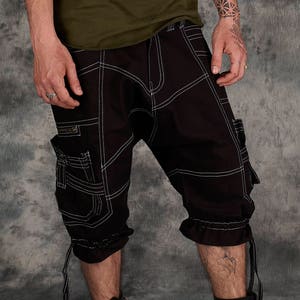 Baggy Cargo Shorts~Men Goa Pants~Tribal Clothing~Steampunk Clothing~Gothic~Festival Clothing~Psy Wear~Psychedelic Clothing~Psy Clothing