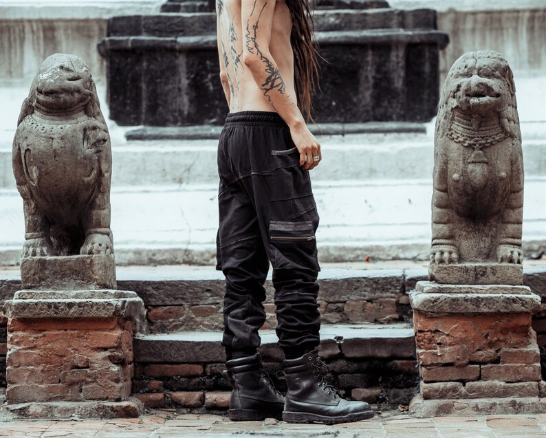 Panelled Baggy Trunks~Men Goa Pants~Tribal Clothing~Mens Hippie Clothing~Festival Clothing~Psy Wear~Psychedelic Clothing~Psy Clothing~