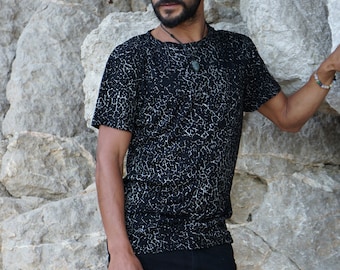 Männer Bio-Druck T-shirt~Herren T-shirt~Tribal Kleidung~Herren Hippie Kleidung~Festival Kleidung~Psy Kleidung~Psychedelische Kleidung~Psy Kleidung