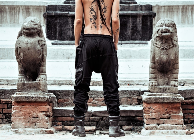 Panelled Baggy Trunks~Men Goa Pants~Tribal Clothing~Mens Hippie Clothing~Festival Clothing~Psy Wear~Psychedelic Clothing~Psy Clothing~