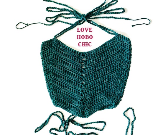 Hunter Green Crochet Bralette