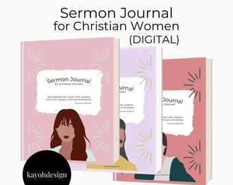 Printable Sermon Journal for Christian Women, Church Notes Journal, Bible Study Printable, Bible Study Tools, Scripture Notes PDF