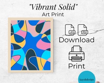 Vibrant Solid Poster, Instant Download, Bold Color Wall Art, Art Poster, Color Block Art Print, 8x10 print, 16x20 poster | kayohdesign