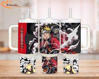 Personalized Stainless Steel Ninja Cup, Anime ninja Tumbler 40 oz, Custom Anime Gift for him, Manga Coffee Travel Mug, Otaku Fan Gift.