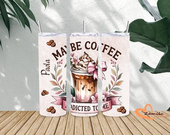 Personalized Coffee Lover Tumbler: Skeleton Latte Design, 20 oz Stainless Steel