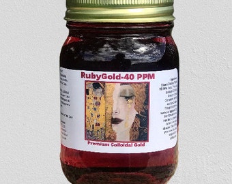 RubyGold 40 PPM Colloidal Gold-16 ounces