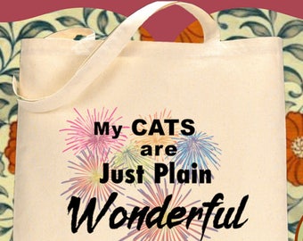 My Cats are Wonderful Tote bag - gift for cat owner, cat-lover tote, cat owner tote, I love cats, cat person bag, kitten lover Also as a mug