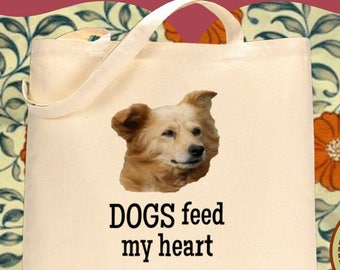 Dogs Feed My Heart Tote bag - dog-lover tote, dog owner tote, I love dogs, I am a dog person, puppy lover. Also as a mug and T-shirt