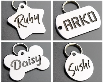 Custom Dog Tag For Dogs and Cats | Personalized Pet ID Tag | Stainless Steel DEEP Engraved