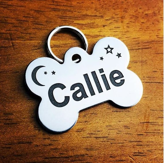 Deep Engraved Stainless Steel Pet ID Tag - Rectangle (7/8x1-1/4