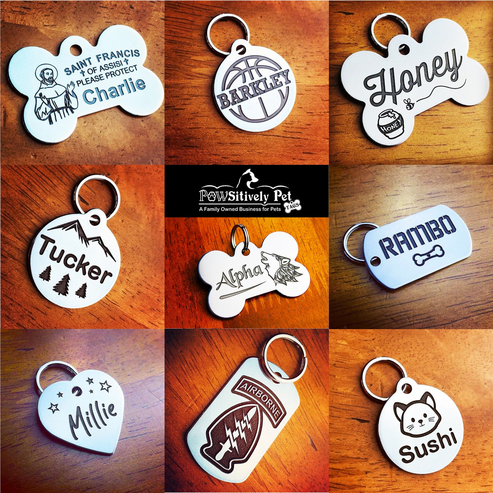 Stainless Steel Custom DEEP Engraved Pet ID Tags Personalized Etsy