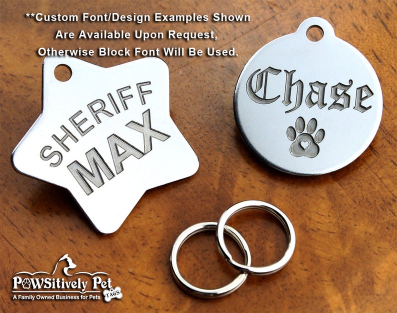 Stainless Steel Custom DEEP Engraved Pet ID Tags Personalized Etsy
