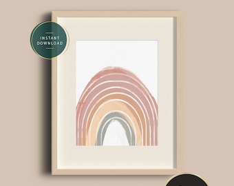 regenboog kwekerij decor | kinderkamer print | boho regenboog decor | boho ontwerp | directe download | aquarel regenboog | aquarelkunst