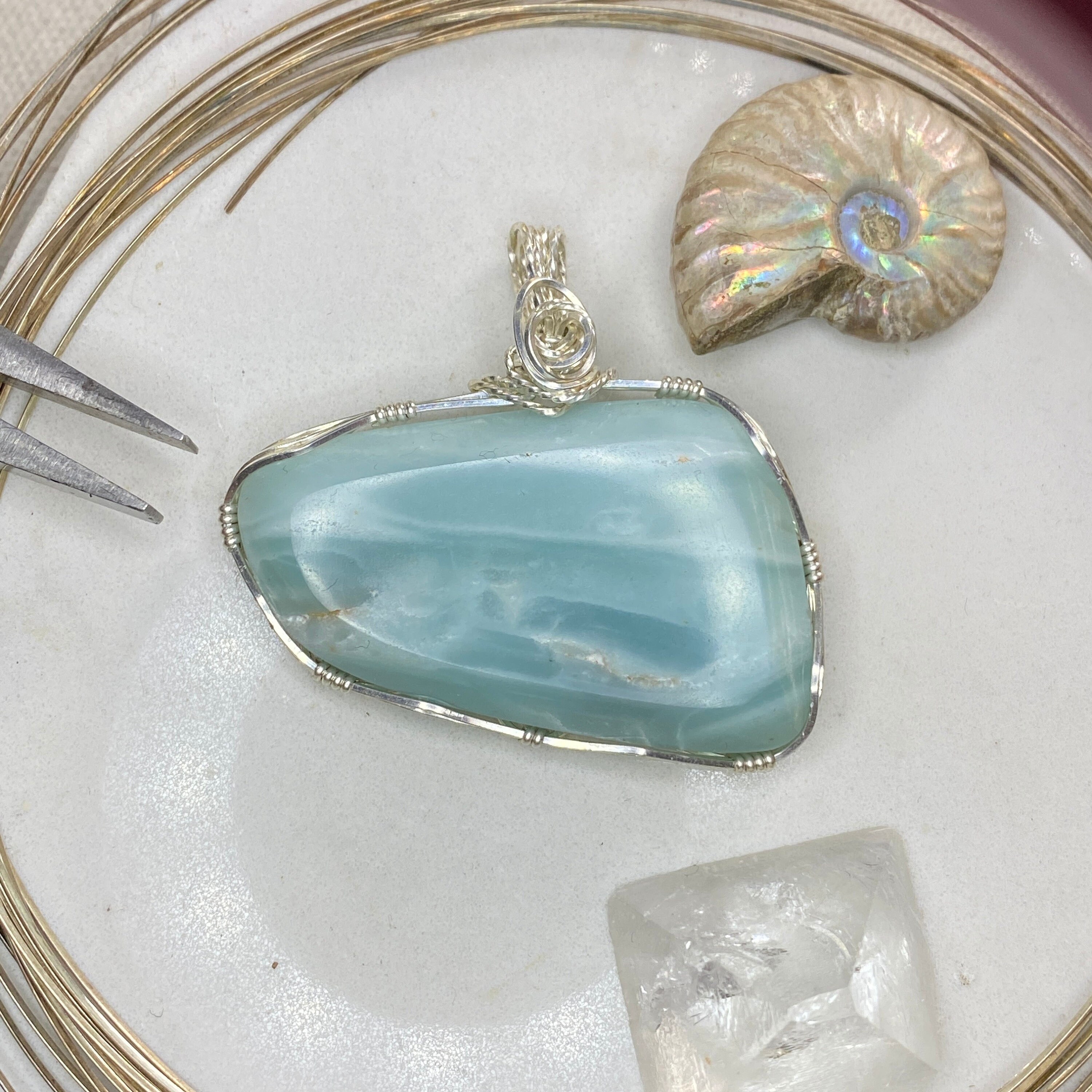 BC Ocean Picture Stone Natural Stone Sterling Silver Wire Art Etsy