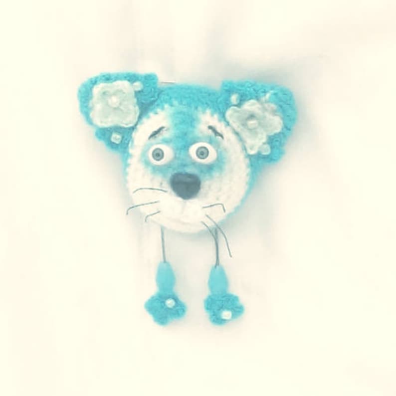 Toy Cat Brooch Cat Gift Cat teacher brooch Crochet Animal Brooches Brooches with cat Cat collar brooch Crochet Cat Cat wool brooch
