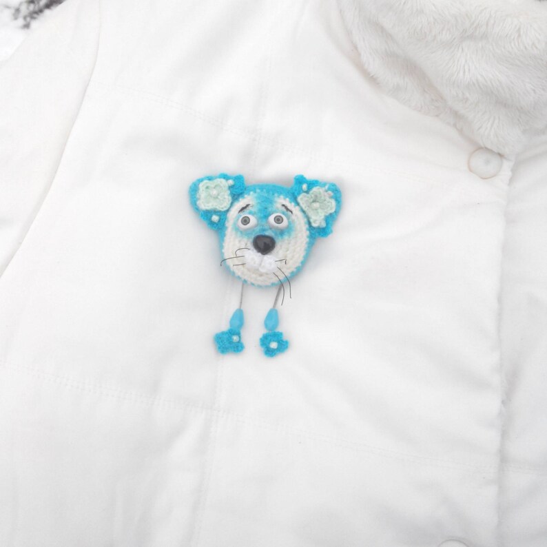 Toy Cat Brooch Cat Gift Cat teacher brooch Crochet Animal Brooches Brooches with cat Cat collar brooch Crochet Cat Cat wool brooch