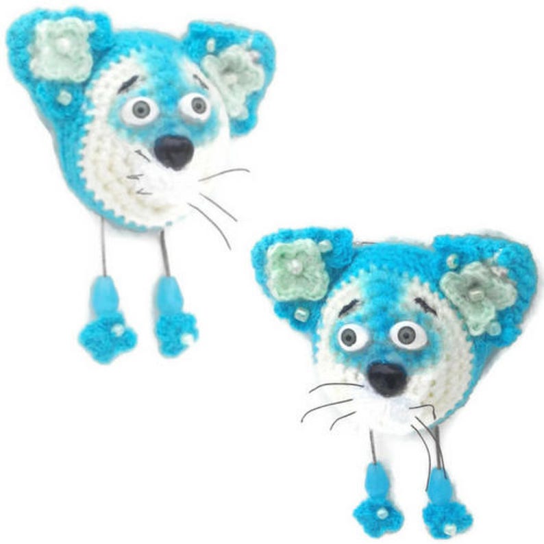 Toy Cat Brooch Cat Gift Cat teacher brooch Crochet Animal Brooches Brooches with cat Cat collar brooch Crochet Cat Cat wool brooch