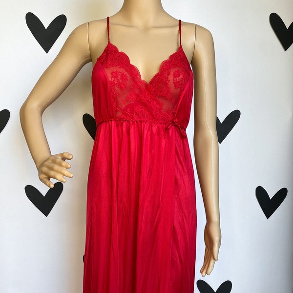 Red Nightgown Etsy