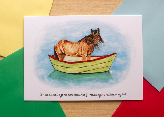 Pony On A Boat If I Had A Boat Thanks Lyle Lovett Etsy