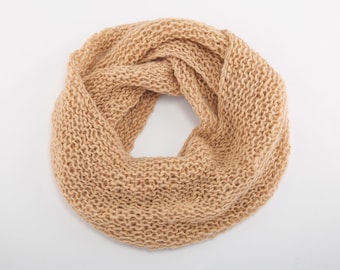 Hand-Knitted Wool Infinity Scarf, Nepal Scarf