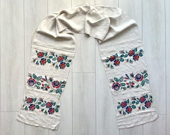 Ukrainian Embroidered Towel Vintage, Orthodox Wedding Rushnyk, Boho Table Runner, Ethnic Handmade Tablecloth