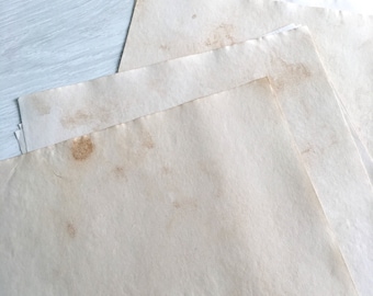 Coffee Stained Paper Pack, 200 Vintage Style Aged Sheets for Junk Journaling, Scrapbooking and Calligraphy