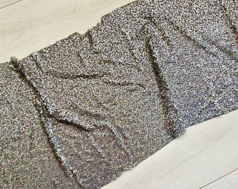 Sequined fabric remnants black silver vintage, Sparkly shiny material, Costume design, Sewing notions