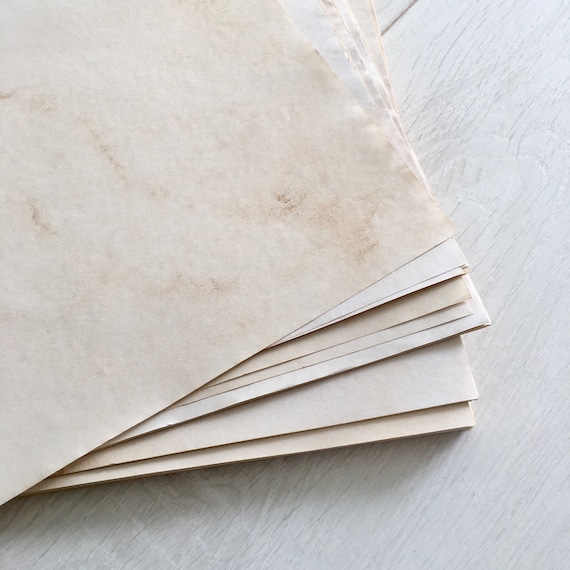 Coffee stained paper 100 sheets, Tea dyed paper A4, Vintage style junk journal pages