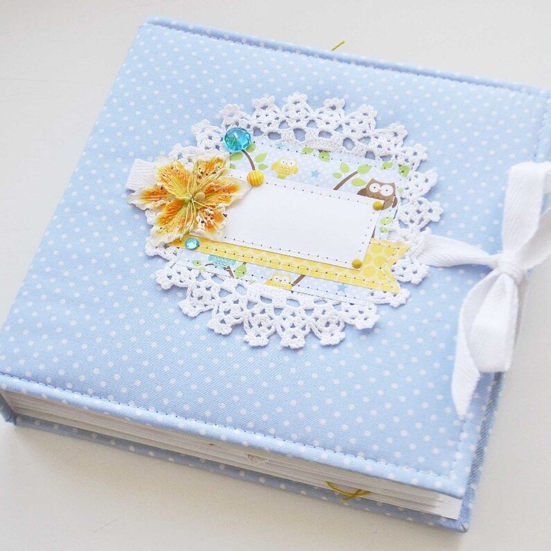 12x12 handmade scrapbook photo album for baby boy with fabric Etsy