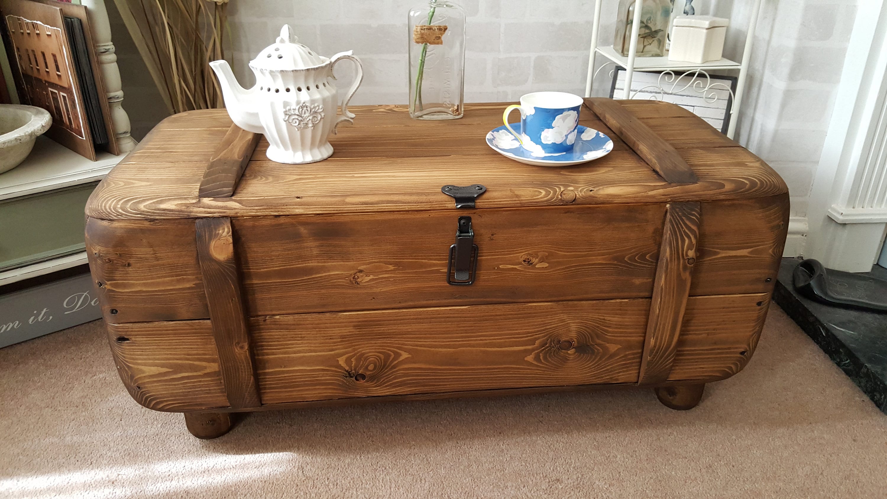 Rustic trunk coffee table deals
