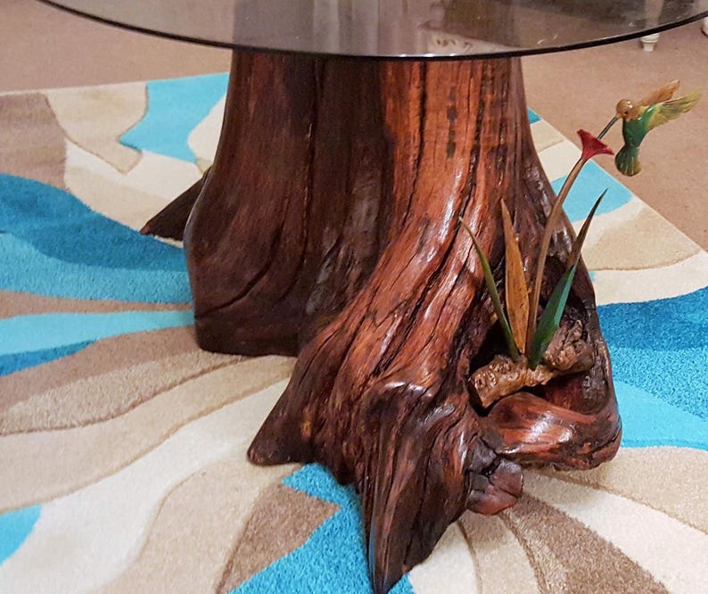 Unique Stunning Tree Root Coffee Table Hand carved Bird Oak Etsy