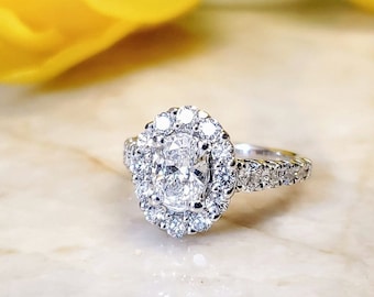 Oval Diamond Engagement Ring with Halo.