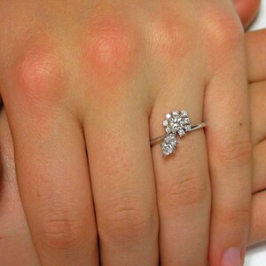 Marquise Cluster Diamond Ring / Engagement ring / Natural Diamonds / Marquise diamond.