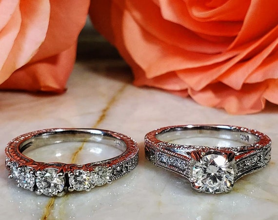 Vintage Engagement and wedding ring set.