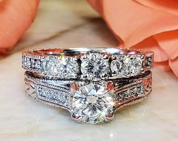Vintage Engagement and wedding ring set.