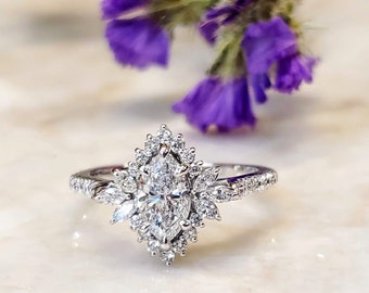 0.80 carat Marquise Diamond Engagement Ring.