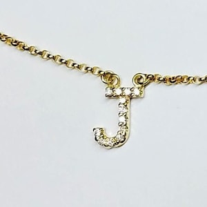 Gold Diamant Initial Anhänger , zierliche Diamant Initialen.